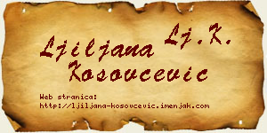 Ljiljana Kosovčević vizit kartica